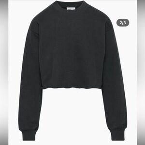 34. | TNA | Cozy Fleece Perfect Cropped Sweatshirt | Black
